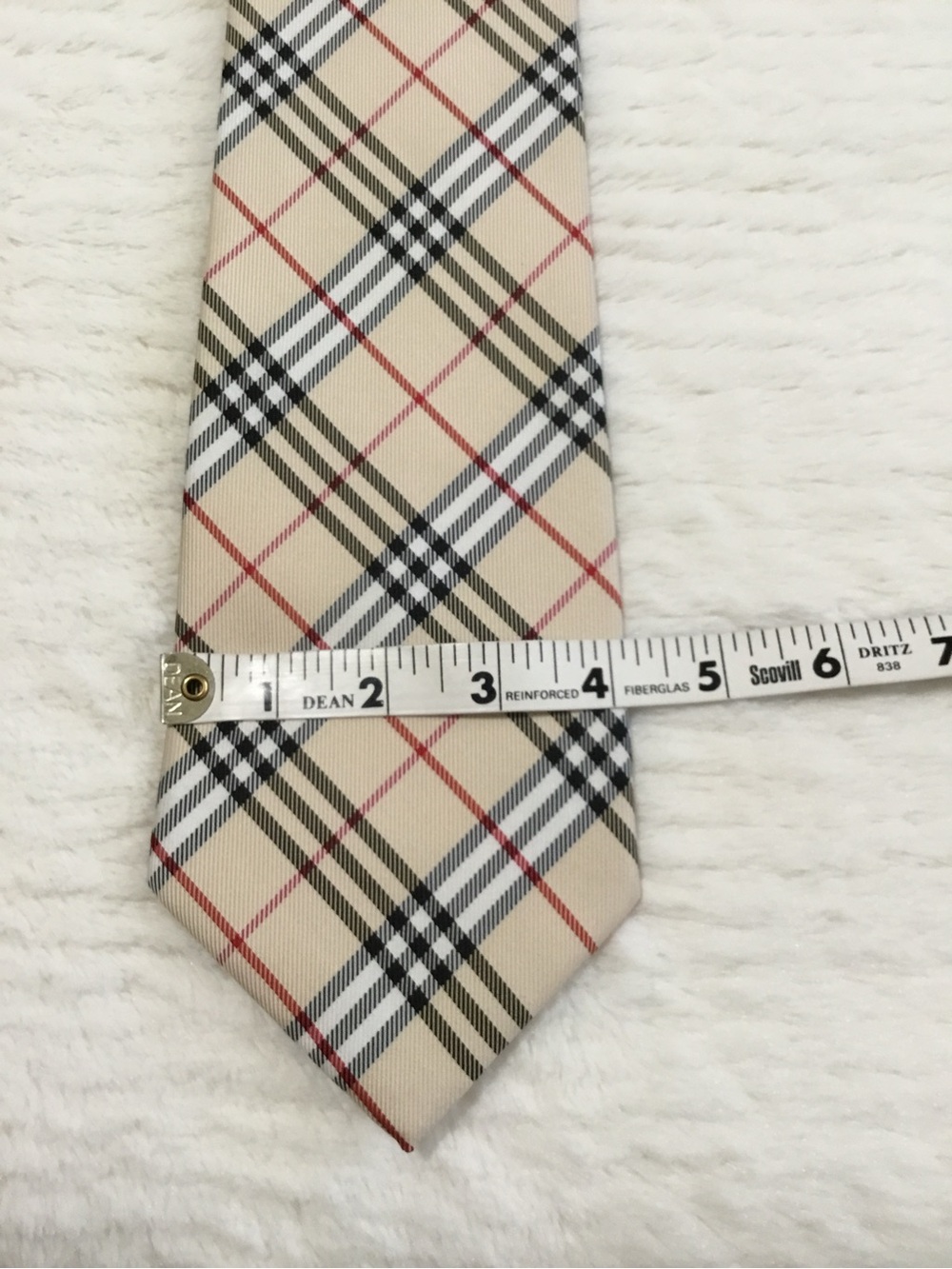 Burberry beige silk classic check tie - Picture 8 of 10